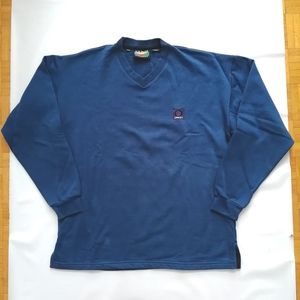Old River Concept Vintage Blue V-Neck Sweater Medium
